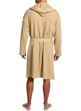 NWT Polo Ralph Lauren Waffle Knit Hooded Robe Mens Size S/M Small / Medium Beige