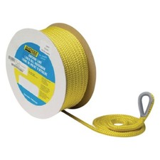 Seachoice 3/8" D x 150' L Gold/White Nylon Double Braid Anchor Line w Thimble