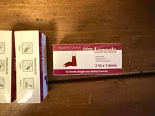 1 Box TestWell Choice 16 Sterile Safety LANCETS 21Gx 1.8mm NEW SEALED EXP 6/2027