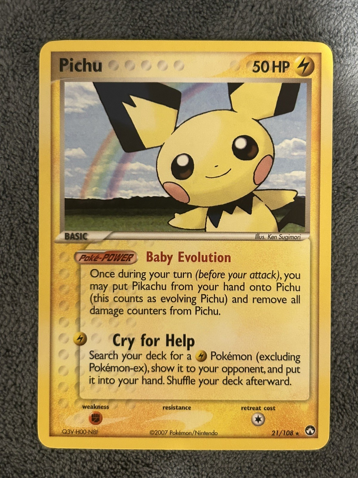 Pichu 21/108 Pokemon EX Power Keepers Non Holo Vintage Pokémon Card MINT