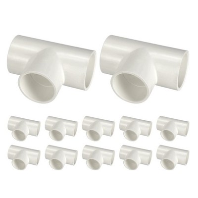 12Pcs 1 1/4'' Tee Fitting, SCH40 Furniture Grade Pipe Fitting, Corner Connect