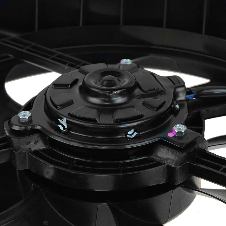 Conjunto de ventilador de refrigeración condensador de aire acondicionado compatible con 92-99 BMW BM3113106 BM3115106 Foto 4 de 4