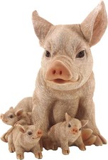 Maialini Happy Family cm.23,5x19x24 h. (in vetroresina)