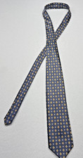 Roger L Paris 100 Silk Tie Black Gold Fleur De Lis Made in France Necktie
