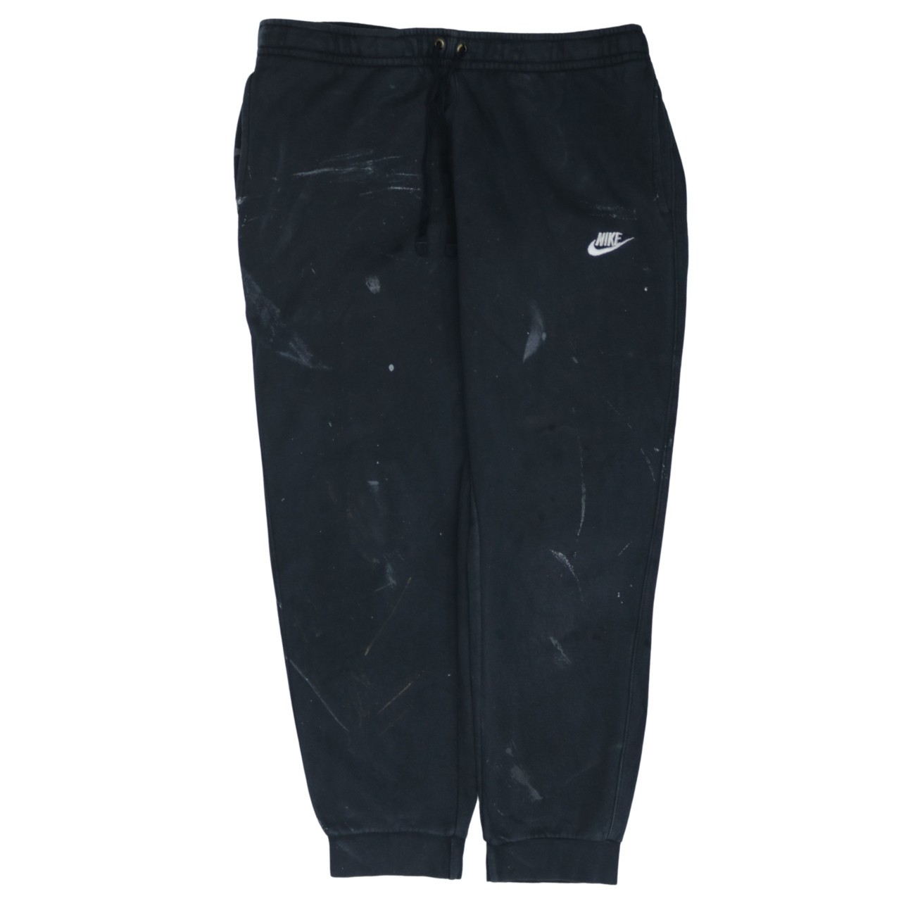 Nike Mens Joggers Black Fleece Embroidered Swoosh Elastic Waist Tapered Fit L