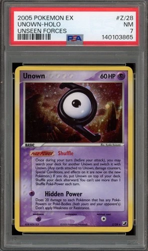 Pokemon Unown EX Unseen Forces Holo Rare #Z/28 PSA 7