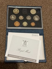 1987 UNITED KINGDOM ROYAL MINT 7 COIN PROOF SET - BLUE DELUXE HOLDER EXCELLENT