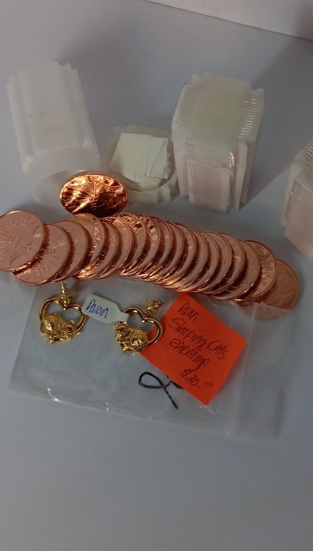 🔥 **LIMITED EDITION COPPER FANTASY COINS + AVON SLEEPING CATS EARRINGS – UNIQUE