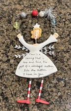 Sandra Magsamen ANGEL Hanging Resin Ornament Mother Beads Glitter 9"