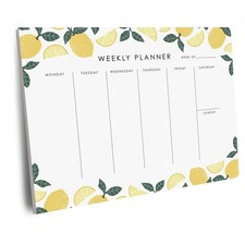 Weekly Planner Notepad - 9x7  inches, 52 tear off sheets - Undated Desk Pl