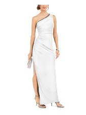 ADRIANNA PAPELL Womens Ivory Jersey Sleeveless Maxi Formal Dress 2