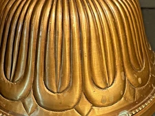 Old Arts and Crafts Style Solid Brass Vertical Egg & Dart Pattern Service Bell