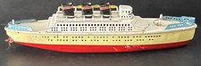Vintage 1940-60’s Masudaya M-T “Queen Of The Seas” Tin Toy Ocean Liner Boat