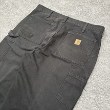 VTG Carhartt Pants Mens 36x32 Black Baggy Wide Leg Car[enter Canvas Y2K B11 BLK