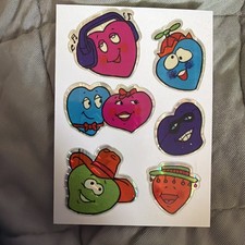 Vintage Stickers Hearts with Faces  Prismatic Vending Machine