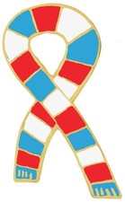 Doncaster Rugby Union Supporter Scarf Ribbon Pin Badge - GOLD plated