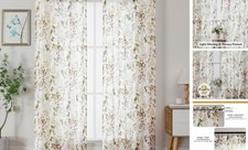 Crushed Semi Sheer Curtains 72 Inch Length 2 Panels Set, 42W x 72L Multi Color