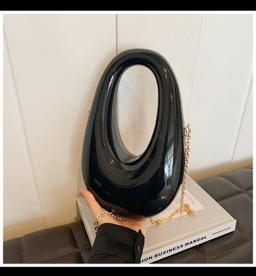 Black Oval Acrylic Oval Purse