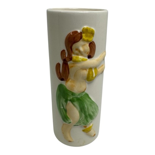 Mug Tiki Hula Girl Orchidées d'Hawaï Japon/Taïwan R-73A grand vintage vert marron - Photo 1/10