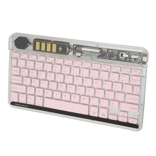 10in Transparent Wireless BT Keyboard Multi Device Connect Backlight Ultra Th CB - Bild 24 von 33