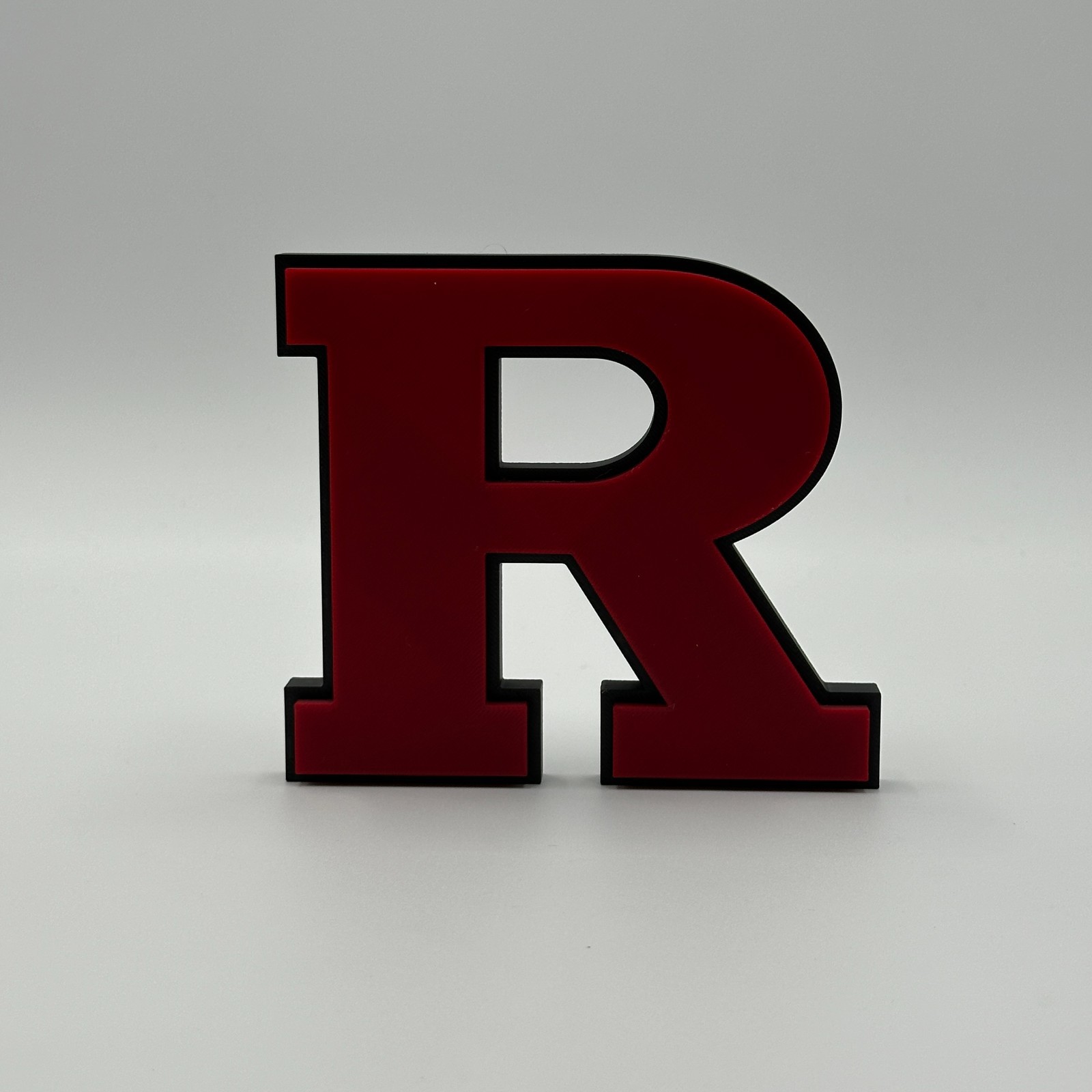 Rutgers University Block R Letter Sign 3D Logo Red Black Scarlet Knights