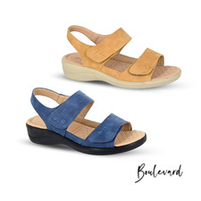 Boulevard Ladies Padded Sandals Comfort Shoes Touch Fastening Summer Womens