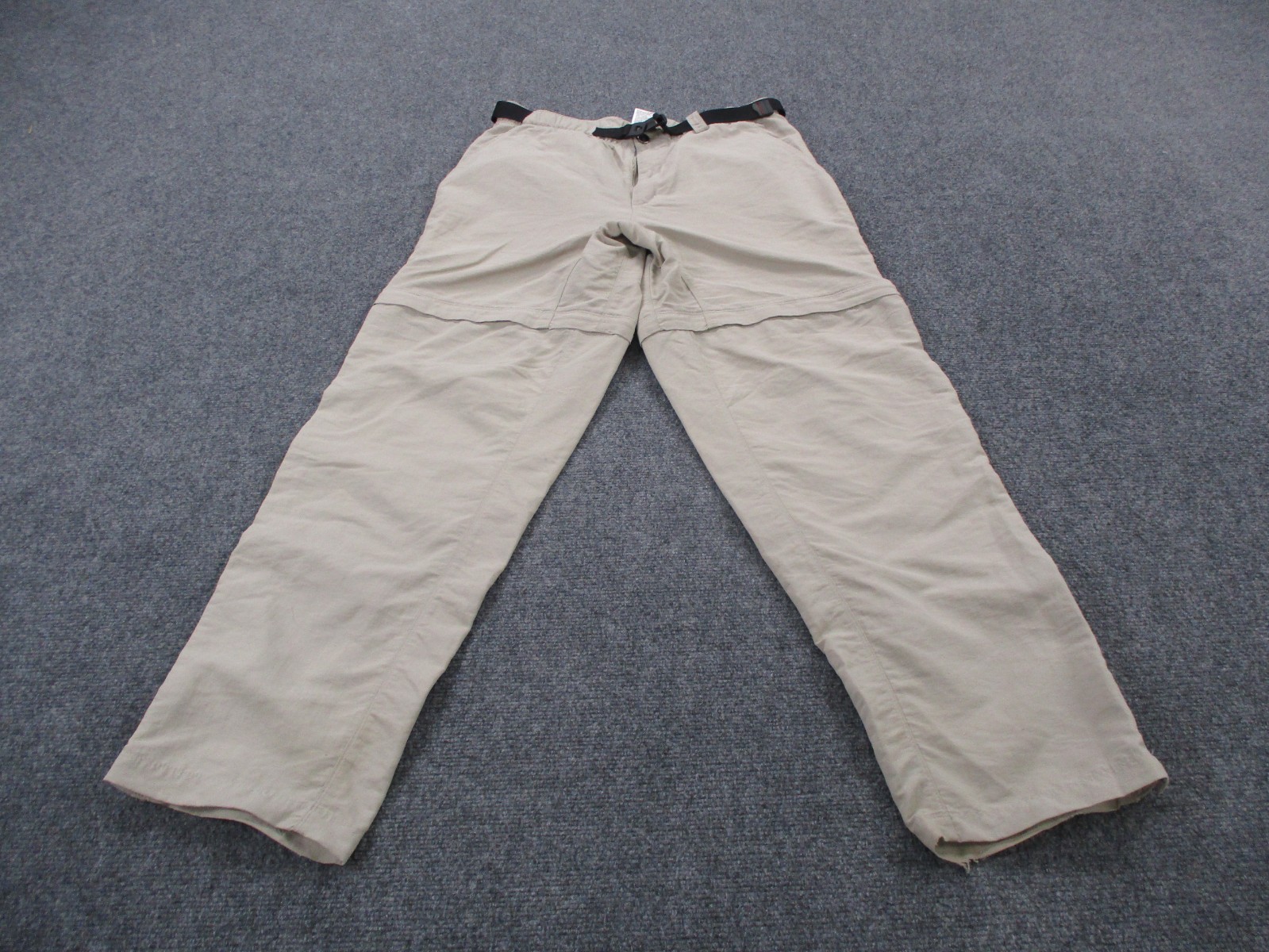 North Face Pants Womens L Beige Nylon Convertible Belted Fishing Outdoors Hiking