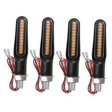 Motorcycle Blinkers Indicator Sequential Turn Signal Amber LED Lamp Pack of 4