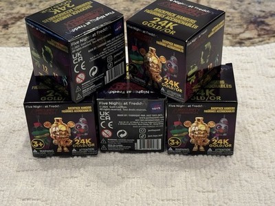 Lot of 5 Five Nights at Freddy s Security Breach Backpack Hanger 24K Gold Chase