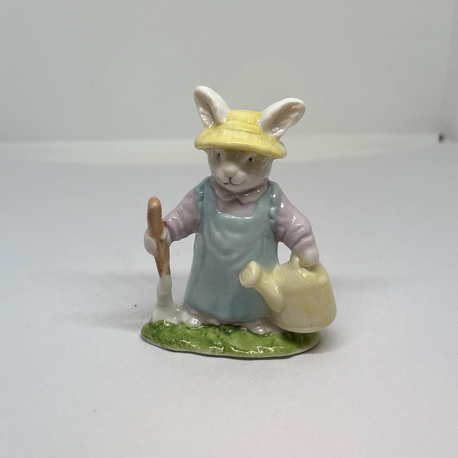 VINTAGE EASTER 'Hopalong Hollow' Hand-painted Ceramic Figurine- Bunny Gardener!