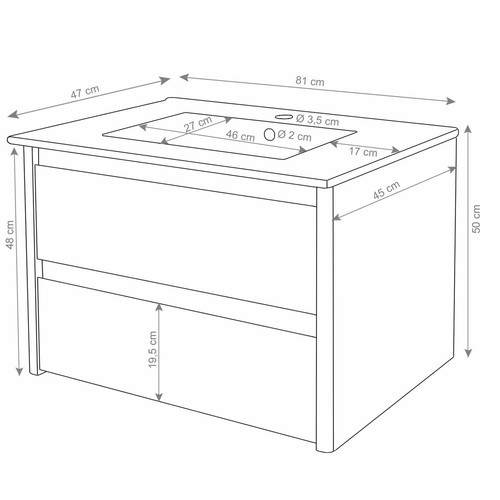 Set bagno XL MCW-B19, specchio lavabo 2x pensile, bianco lucido - Foto 4 di 7