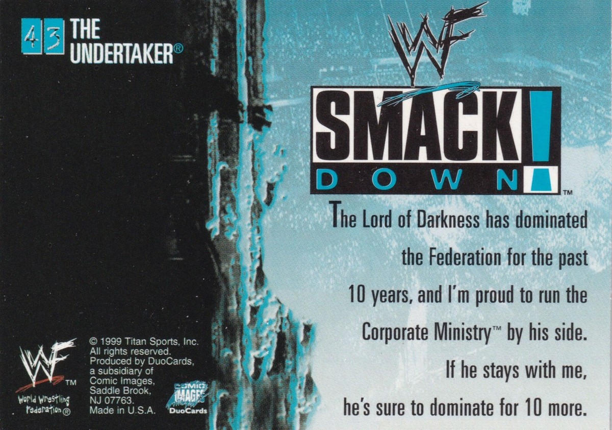 The Undertaker 1999 Comic Images WWF SmackDown Card #43 WWE