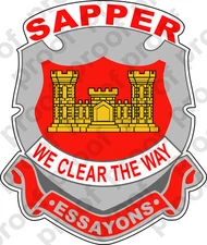 STICKER U S ARMY BRANCH Corps of Engineers SAPPER WCTW