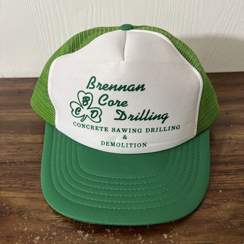 Vintage Trucker Hat Mesh Green Brennan Core Drilling Concrete Sawing Drilling