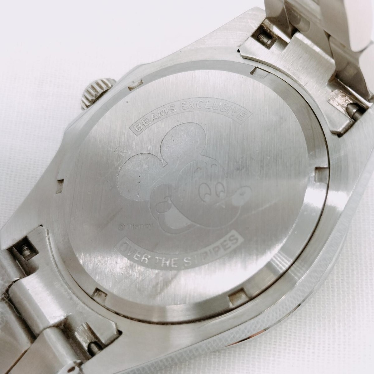 Beams Exclusive Disney Over The Stripes Watch Silver From
