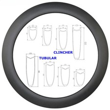 700c Road Bike Carbon Rims 23mm Wide 38 50 60 88mm Clincher Tubular Rim Brake