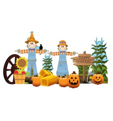 Fall Harvest Theme Halloween Outside Lawn Pumpkin Stand Up Decoration Standee 