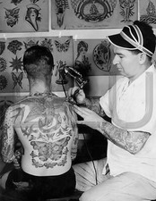 Vintage Tattoo Image 14 x 11" Photo Print