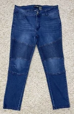 Jack David Jeans Women's Sz 18 Skinny Biker Moto Denim Pockets Stretch (36x28)