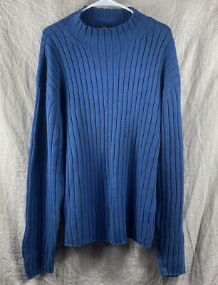 Route 66 Women's Light Blue Knit Long Sleeve Mock Neck Sweater Size Large