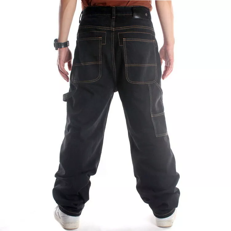 Jeans Baggy Homme Jean Cargo Hip Hop Droit Y2K Pantalon en Denim