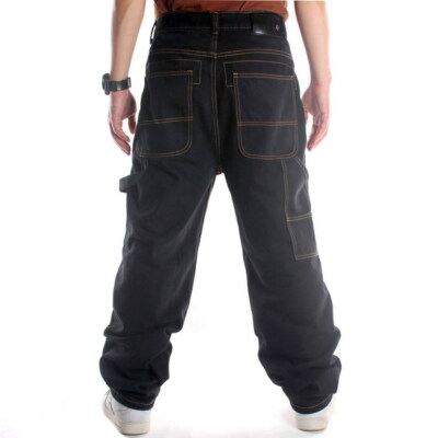 Jeans Cargo Baggy Uomo In Denim, Gamba Larga, Tasche Multiple, Stile Y2K Hip Hop, Per Skater E Streetwear