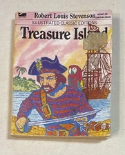 TREASURE ISLAND 1977 mini paperback Moby books illustrated 4X5 vintage