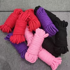 Bondage 10m Soft Cotton Rope Shibari Red/Black/Purple/Pink Restraint BDSM Tie Up