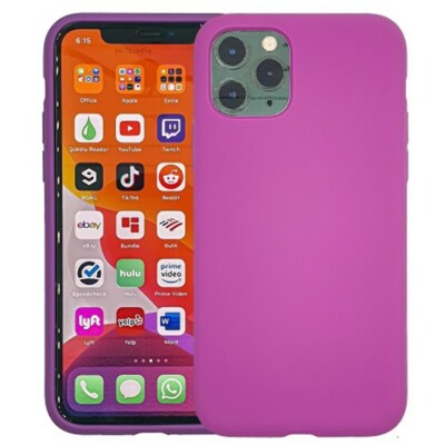 Liquid Silicone Gel Rubber Shockproof Case for iPhone 11 Pro Max 6.5''DARK PURPLE