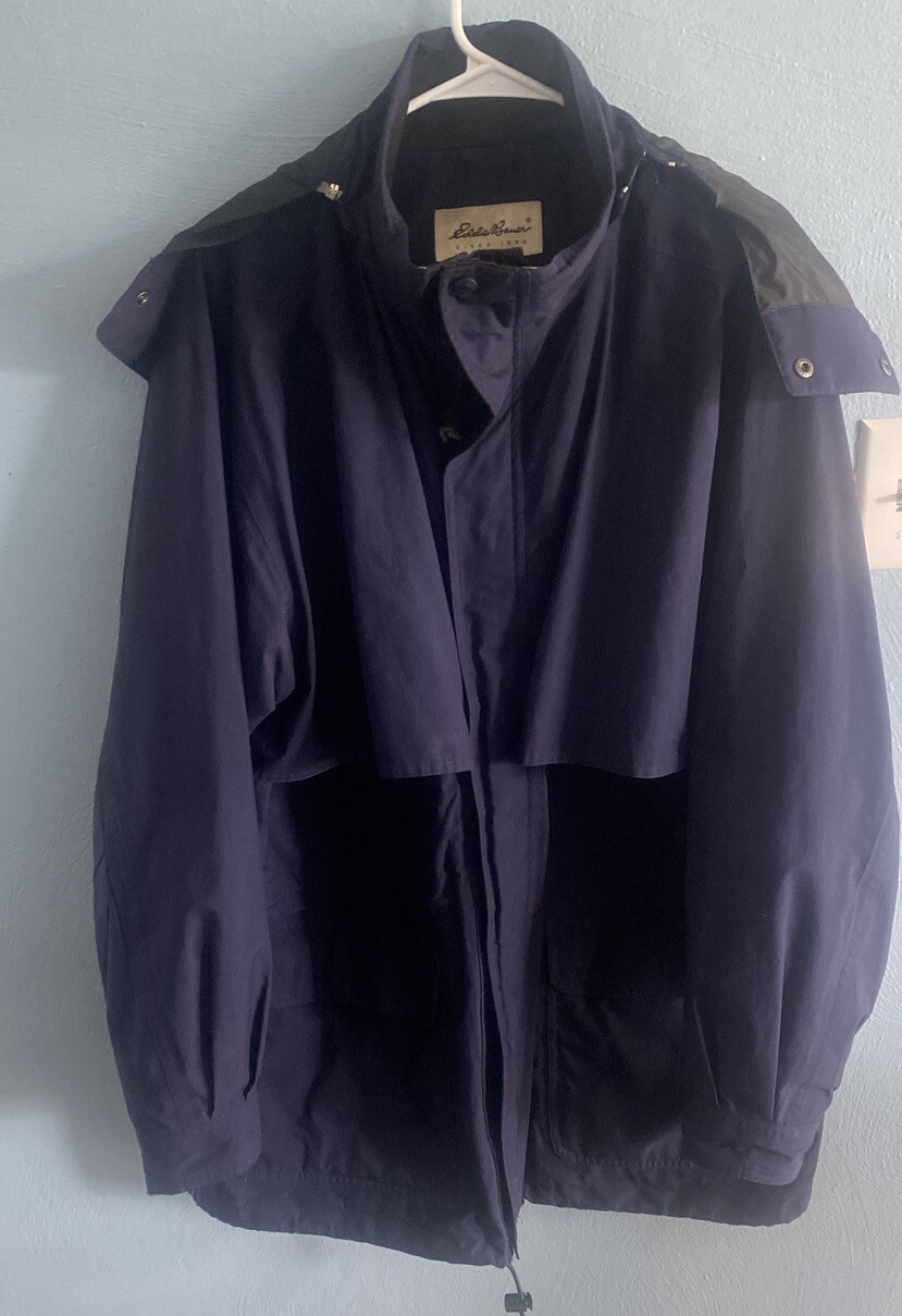 90'S Eddie Bauer GORE-TEX Mountain Parka Shell Jacket, Men's Size M polyester Green type dark green Vintage Second Hand