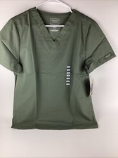 Cherokee Workwear Scrub Top-Olive Green-Small