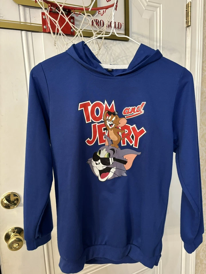 Camisa con Capucha Tom & Jerry Azul Real H&M Niños Niñas Talla 160 Usada en Excelente Condición Foto 2 de 4