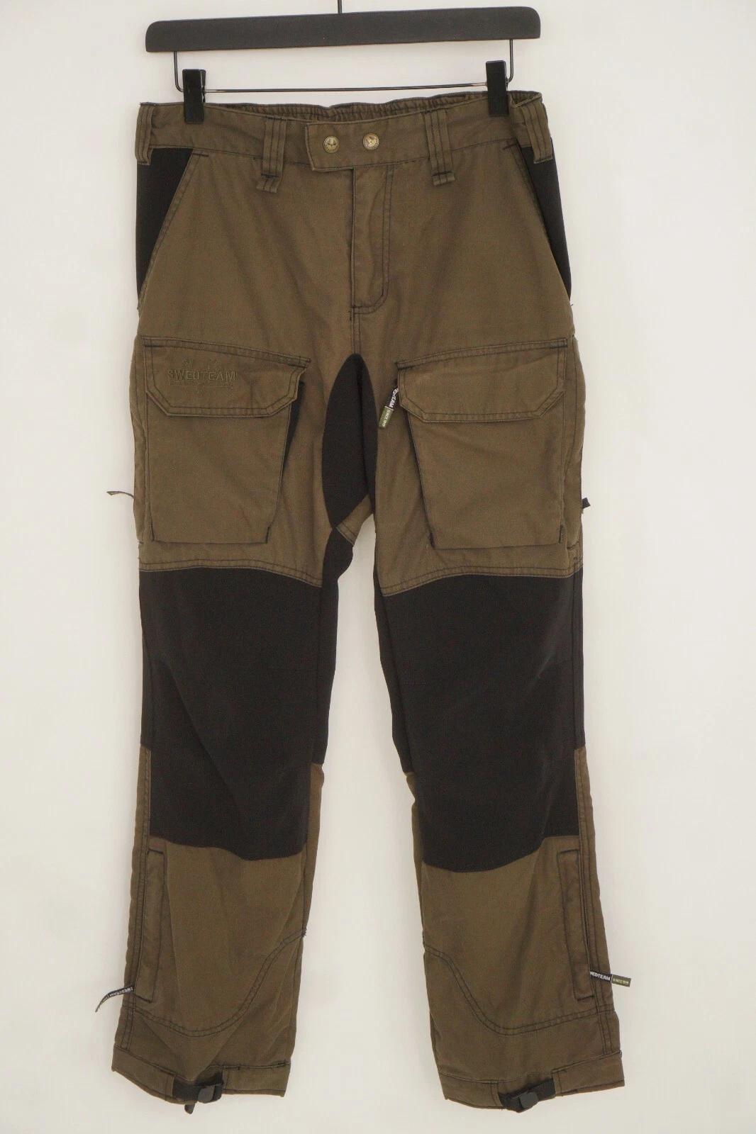 Women Sweadteam Pants Trousers Nylon Brown Hunting Size 36 W29 L30 JJD954
