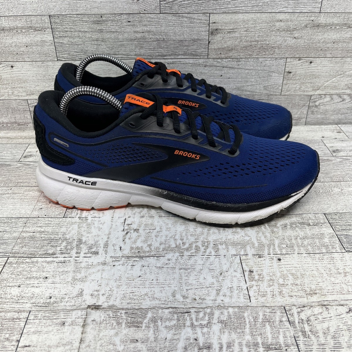 Brooks Trace 2 Blue Black Orange Running Shoes Sneakers 